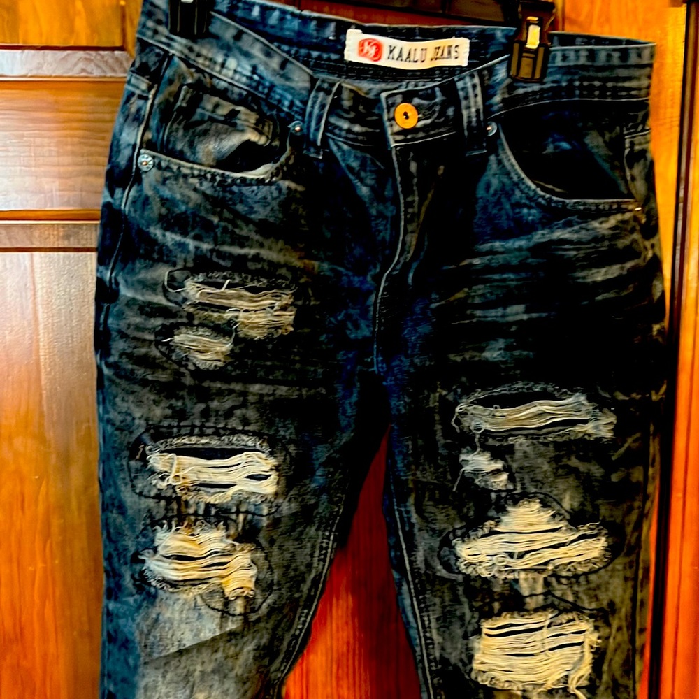 Kaalu Mens Destress Jeans 32/30 Unique